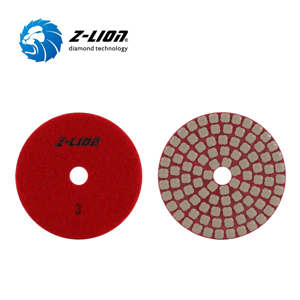 ZL-123P 4 Step 3inch Flexible Diamond Polishing Pads for Granite Marble Quartz Polishing